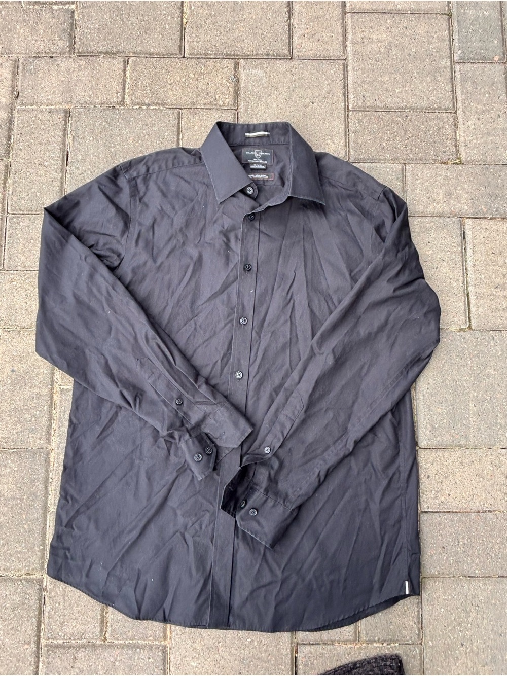 Men's Black Button-Up Dress Shirt - Classic Long Sleeve
